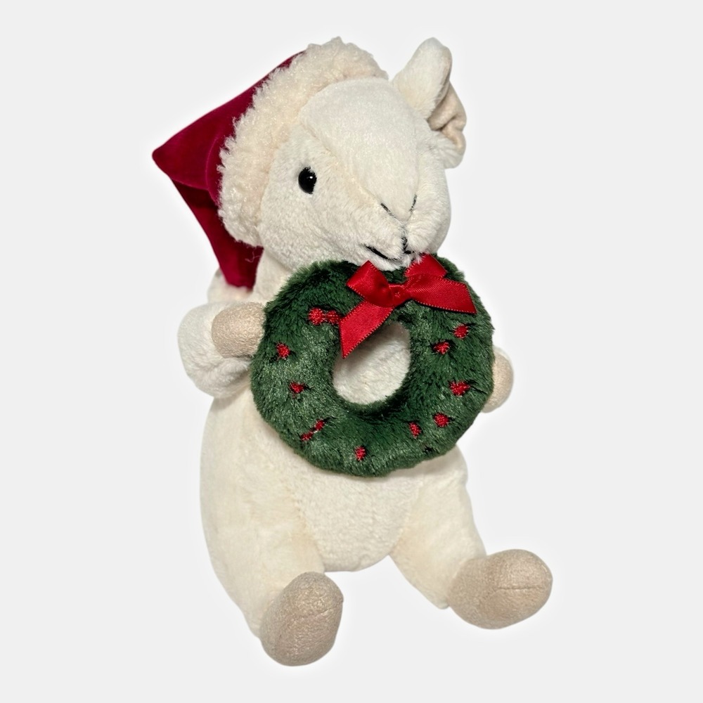 Jellycat Merry Mouse Plush Unisex 7" Cream Good Christmas Wreath Retired MER3W